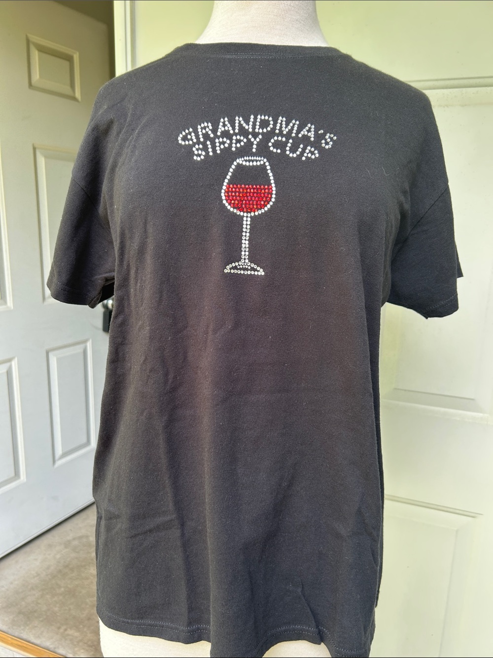 Grandma's Sippy Cup Women's Black Graphic Tee